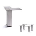 thumbnail image 1 of AKB Hardware Ensemble de 4 Pieds de Canapé Droits en Acier Inoxydable – Design Tube Carré, Pieds de Meubles Durables, Style Moderne (4-7/8"H), 1 of 4