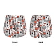 thumbnail image 3 of KLL Modern Life Pattern Shorts Women,Athletic Shorts High Waisted Running Shorts Pocket Sporty Short Gym Elastic Workout Shorts-Medium, 3 of 7
