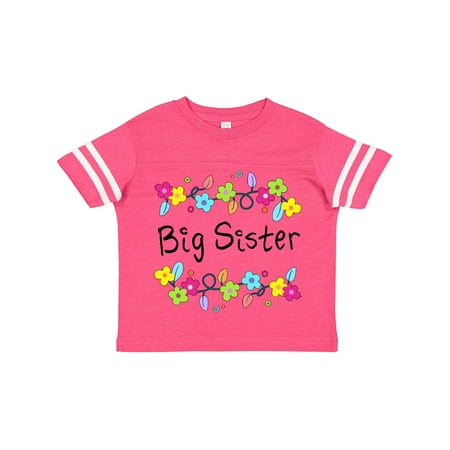 

Inktastic Big Sister - Bright Flowers Gift Toddler Toddler Girl T-Shirt