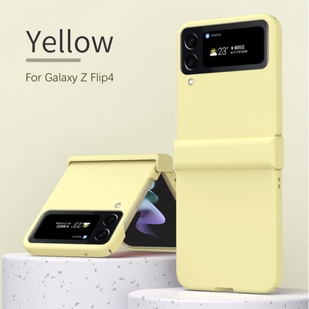 Galaxy Z Flip 4 Case, Ultra Slim Lightweight Anti-Drop Wear-Resistant Strong Impact Resistance Shockproof Folding Hard Cover Case for Samsung Galaxy Z Flip 4 5G 2022 Phone Cover,Yellow