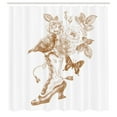 thumbnail image 3 of Ambesonne Victorian Shower Curtain, Nostalgic Butterflies, 69"Wx84"L, Brown White, 3 of 5