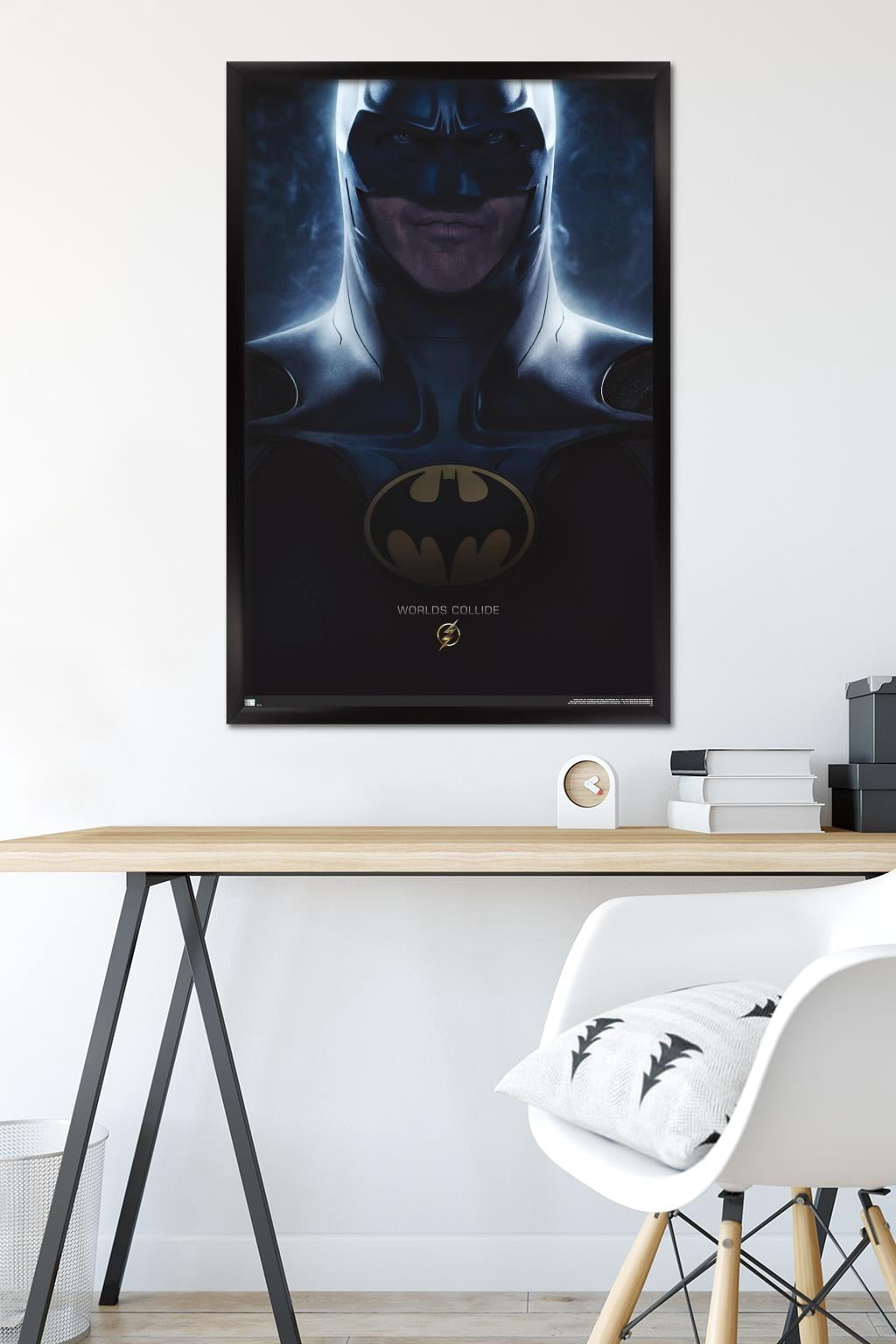 DC Comics Movie The Flash - Batman One Sheet Wall Poster, 22.375" x 34" Framed