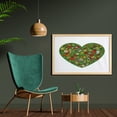 thumbnail image 2 of Christmas Wall Art with Frame, Colorful Winter and Xmas Doodles in Heart Shapes on Plain Background, Printed Fabric Poster for Bathroom Living Room, 35" x 23", Green and Multicolor, by Ambesonne, 2 of 2