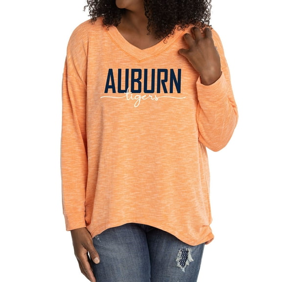 Women's Orange Auburn Tigers Bailey V-Neck Tri-Blend Tunic