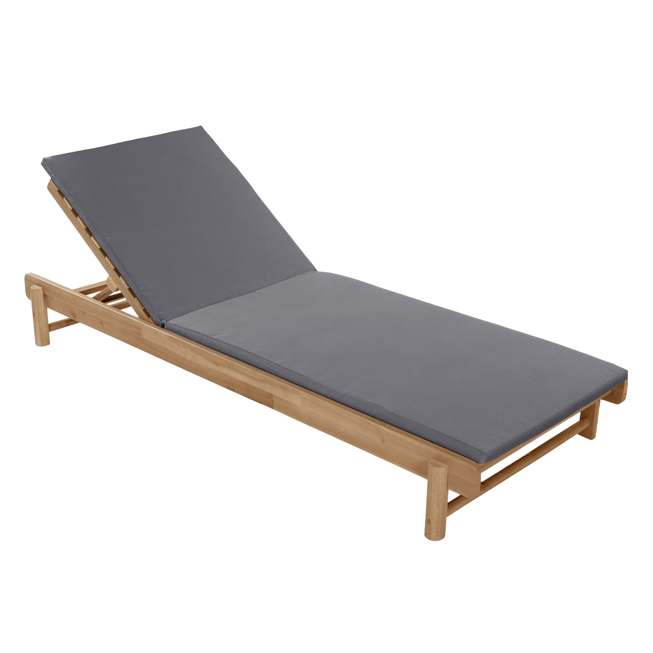 Christopher Knight Home Outdoor Chaise Lounge with 2-Fold Cushion, Adjustable Backrest, Light Teak + Dark Gray