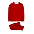 thumbnail image 2 of Conjunto de pijama de manga larga y pantalones para mujer, blusa de color liso, camisa y pantalones de poliéster, para Navidad, 2 of 5