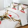 thumbnail image 2 of ZHH Blue Breathable Soft Christmas Bedding Set Winter Deer Forest Butterfly Snowing 3-Piece Duvet Set Full Size, 2 of 6