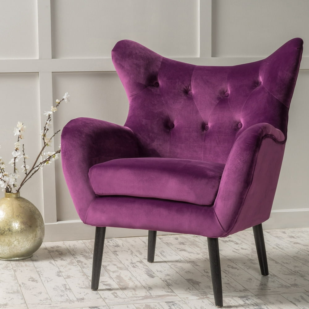 Christopher Knight Home Alyssa Velvet Mid-century Arm Chair by - Walmart.com - Walmart.com