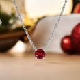thumbnail image 3 of JeenMata Hermoso collar con colgante solitario de piedra natal de enero de corte redondo de 1 quilate, granate, chapado en oro blanco de 18 quilates, mujer, adulto, 3 of 6