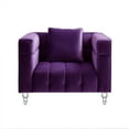thumbnail image 3 of Inspired Home Fauteuil Club en Velours Bryan, Violet, 3 of 11