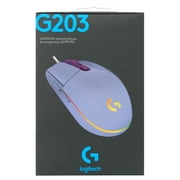 Logitech G203 Wired Gaming Mouse, 8,000 DPI, Rainbow Optical Effect LIGHTSYNC RGB, 6 Programmable Buttons, Lilac
