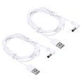 thumbnail image 1 of Unique Bargains Câble d'Alimentation USB vers DC 5 Pieds 5.5x2.1mm, 2 Pcs Adaptateur Fil Connecteur Cordon de Charge, Blanc, 1 of 5