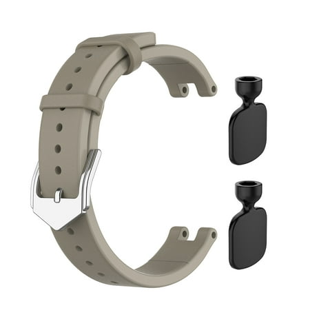 Smart Watch Strap for Garmin Lily Woman Leather Watch Band w/ Tool (Khaki)