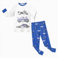 thumbnail image 5 of Gibobby Toddler Boys Pajamas Boy Fall Winter Pajamas Set 2PC Long Sleeve Crewneck Sleepwear Cute Print Pjs For Boys 1t 2t 3t 4t 5t Casual Kids Sleepwear Toddler Boys Clothes,White,Size 6-7 Years, 5 of 7