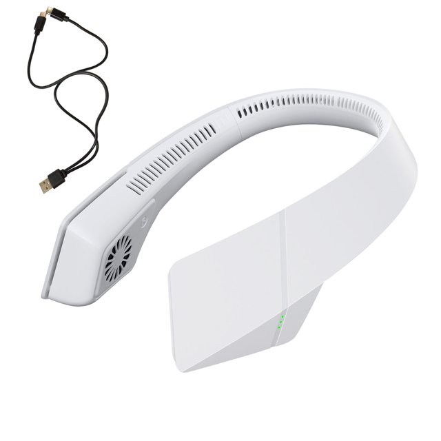 Injueey Ventilador de refrigeración para el cuello Mini ventilador de aire para colgar en el cuello Refrigerador recargable silencioso sin hojas Electrodomésticos Blanco Injueey HA005550-01