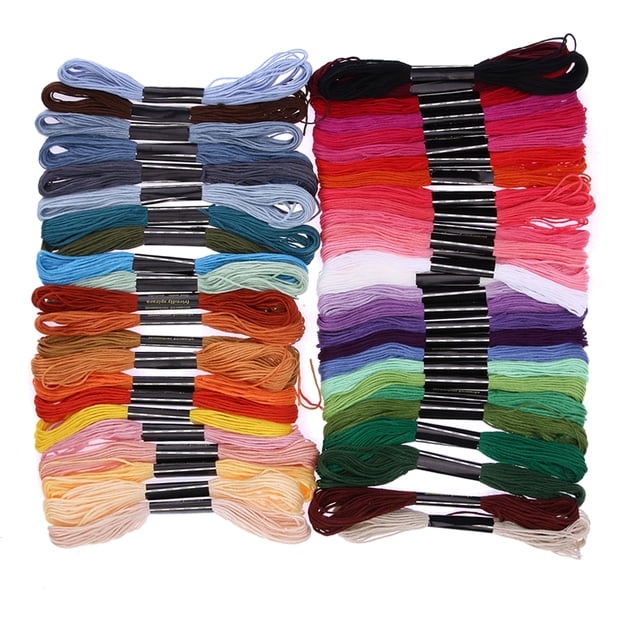FLhrweasw Hilo de bordar de 50 colores, punto de cruz a mano, ovillos de costura, artesanía