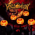 thumbnail image 3 of Lámpara solar impermeable para exteriores con forma de calabaza para festival de Halloween, para jardín, patio, paisaje, vacaciones, 5 unidades por juego, 3 of 5