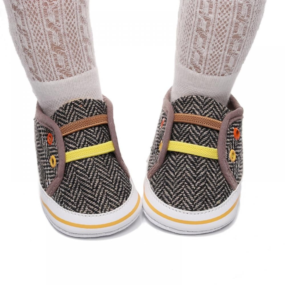 Toddler kids Baby Boys Girls Stripe Canvas Soft Sole Shoes Anti-slip Sneakers 