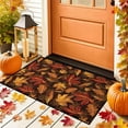 thumbnail image 4 of Fall Pumpkin & Maple Leaves Doormat - Halloween Thanksgiving Non-Slip Floor Mat for Entryway, Kitchen, Bathroom - Super Soft Polyester Rug (40x60cm, Multicolor), 4 of 6