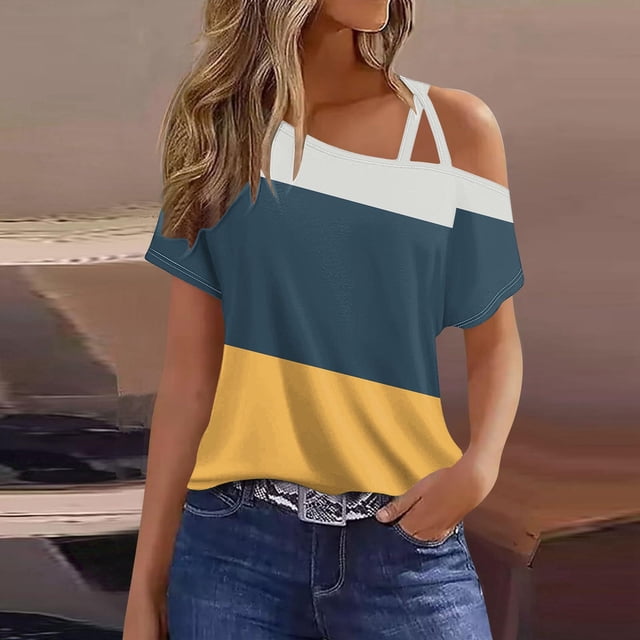 FcBaudy Hauts pour Femmes, Chemises pour Femmes, Blouses & Chemises à Manches Courtes Col Rond Camisole Sans Manches T-shirt Ample Blouse pour Femmes