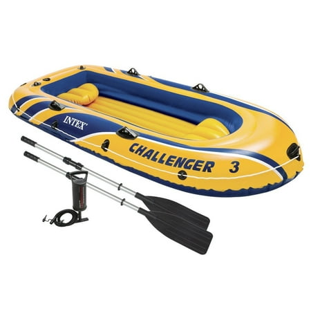 Intex Challenger 3 Inflatable Raft Boat Set With Pump And Oars | 68370EP