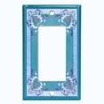 thumbnail image 5 of Metal Light Switch Plate Cover Elegant Antique Floral Tile Frame Teal FLW080, 5 of 13