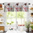 thumbnail image 3 of Snowman Christmas Valances for Windows Winter Christmas Tree Snowflakes Gray Rod Pocket Curtain Valance Window Treatment Short Curtains for Kitchen Living Room, 58"x16", 3 of 5