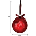 thumbnail image 2 of Rae Dunn Christmas Ornaments - Set of 4 Red and Clear Glass Balls - Home Sweet Home - 100mm / 3.94 Inch Large Hanging Holiday Decorations for Xmas Tree, 2 of 7
