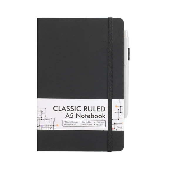 Notebooks Journal Bulk with 1 Pensongmies A5 Hardcover Notebook Ruled Lined Journal Set with Pen Holder for Work Business Journaling Note Taking, 5.31"X8.26"