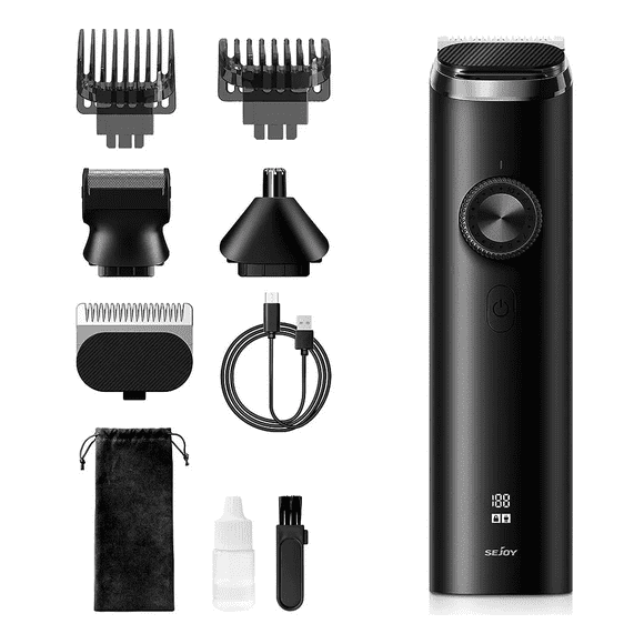 "Cortadora De Cabello Eléctrica Para Barba 8en1 Pelo De Nariz Color Negro "