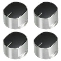Uxcell Stove Knob Replacement 40mm x 23mm 0 Degree Burner Control Knobs Replacement for Stove Oven Silver Black 4 Pack