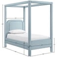 thumbnail image 2 of Bowery Hill Contemporary Light Blue Linen Textured Fabric Upholstered Twin Bed, 2 of 11
