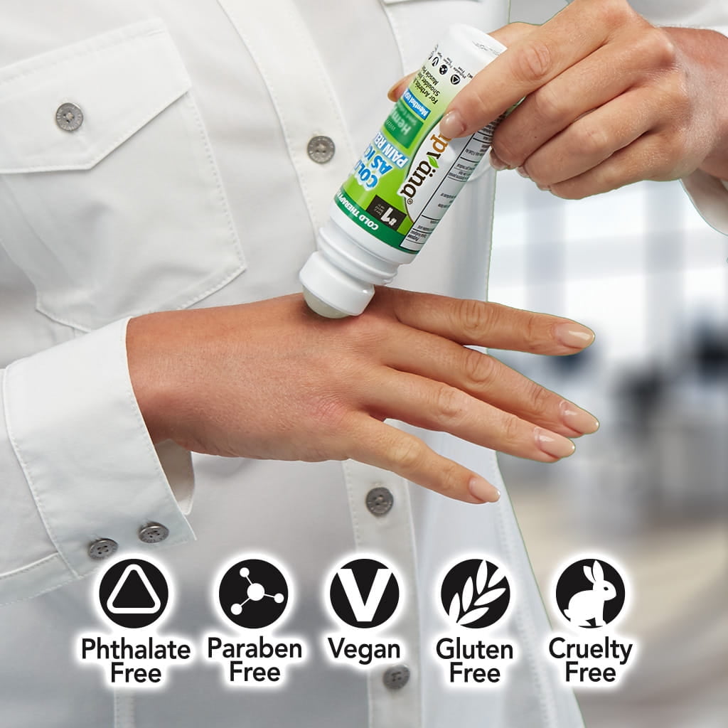Hempvana Cold As Ice Cold Therapy, Convenient Relief Roll On Gel with Menthol USP 8%