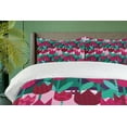 thumbnail image 4 of Ambesonne Floral Duvet Cover Sets, Abstract Tulips Flowers, 2-King, Jade Green and Red, 4 of 7