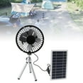 thumbnail image 3 of Solar Panel Powered Fan with Tripod Stand Portable Travel Camping Outdoor Fan Cooling Gadget, 3 of 9