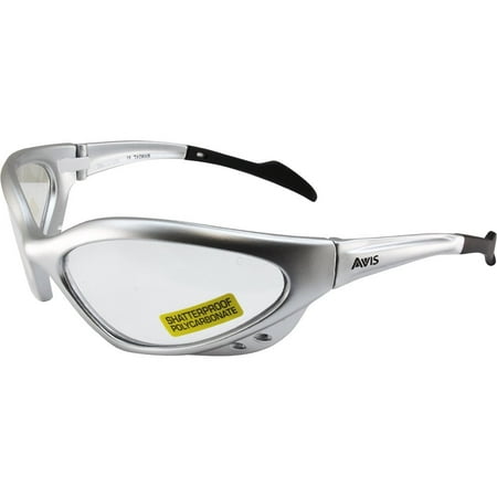 

Global Vision Neptune Safety Sunglasses Silver Frames Clear Lens Meets ANSI Z87.1-2003 Standards