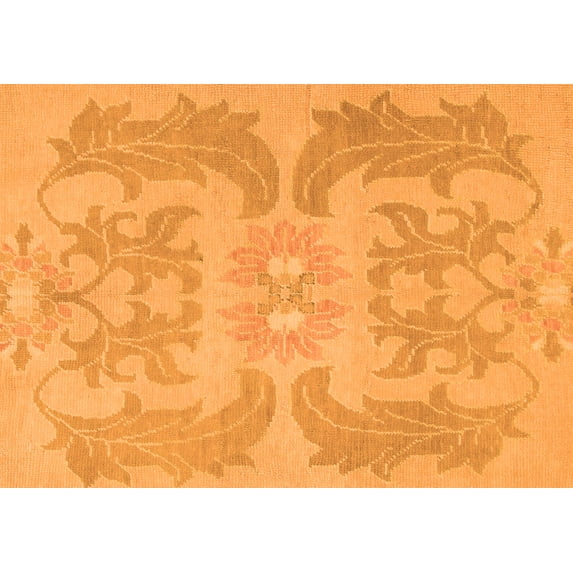 Ahgly Company Indoor Rectangle Abstract Orange Modern Area Rugs, 2' x 4'
