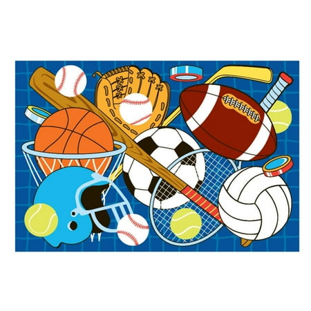 - Fun Rugs Let's Play-Blue Kids Rugs