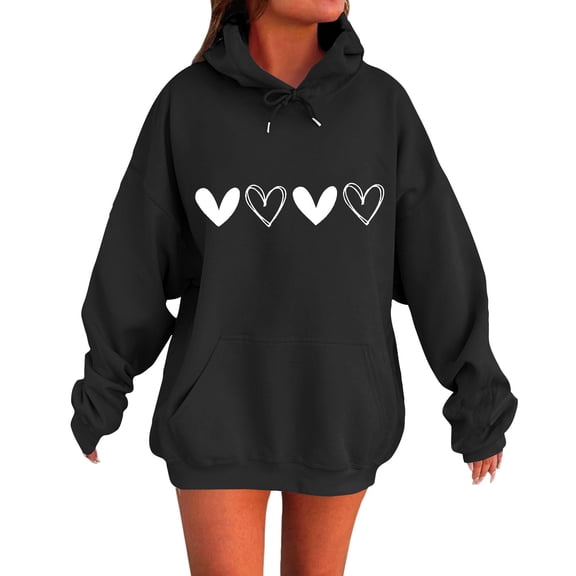 Sweatshirt for Women Perfect For Daily Wear or Loungewear! The Best Choice for Valentine's DayL Black Valentine's Day Sweatshirt