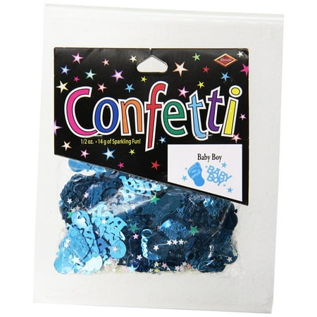 Beistle Baby Boy New Arrival Gender Reveal Shower Themed Plastic Confetti, 1 Pack, Multicolored