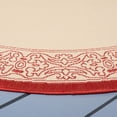 thumbnail image 4 of Safavieh Courtyard Donna Botanical Indoor/Outdoor Area Rug, Natural/Red, 7'10" x 7'10" Round, 4 of 10