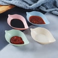 thumbnail image 2 of Dipping Dish Leaves Shape Japanese Style Smooth Edges Stackable Non Slip Bottom Serving Burrs Free Multipurpose Mini Plastic Seasoning Dish for Dining Room, 2 of 8