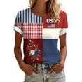 thumbnail image 3 of JFGHDG Womens T Shirts Unisex Star Stripes July 4th Tee Women'S Star Stripes Summer Tank V-Neck American Flag Holiday Tee Retro American Patriotic Graphic Tee Women'S Patri Red M, 3 of 8