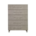 thumbnail image 2 of Benjara BM273045 54 in. Ann Wood 5 Drawer Tall Chest Dresser with Clear Handles, Gray, 2 of 5