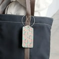 thumbnail image 6 of Square 2Pack PU Leather Pink Peach Blossom Cruise Luggage Tag with Privacy Cover and Stainless Steel Ring - Suitable for Travel Handbags Backpacks Luggage Tags, 6 of 6