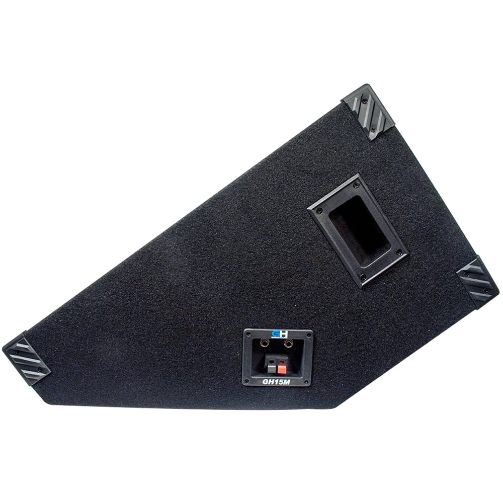 Grindhouse Speakers - GH15M-Pair - Pair of 15 Inch Passive Wedge Floor / Stage Monitors 400 Watts RMS each - PA/DJ Stage, Studio, Live Sound 10 Inch Monitor
