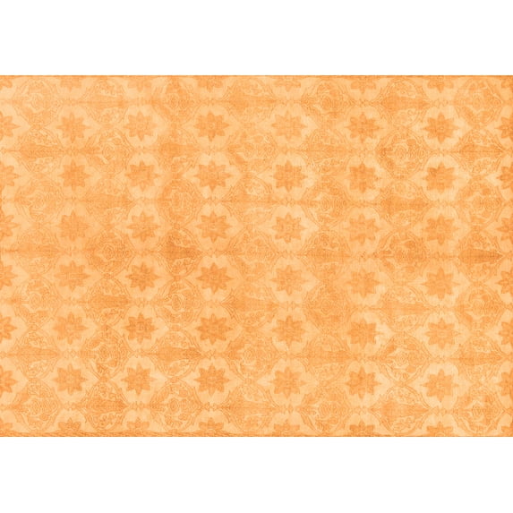 Ahgly Company Indoor Rectangle Abstract Orange Modern Area Rugs, 3' x 5'