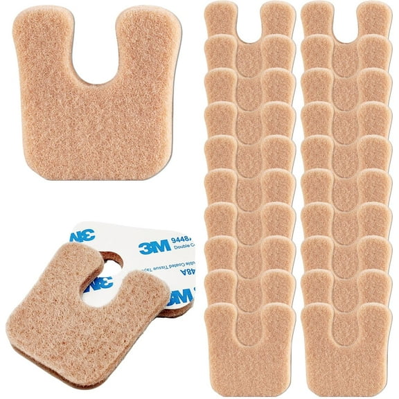 24PCS U Shaped Felt Callus Pads Metatarsal Pads Forefoot Pads Pain Relief Adhesive Pads Foot Cushion Keep Protecting Calluses from Rubbing on Shoes for Men and Women(Skin Color)