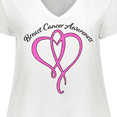 thumbnail image 4 of Inktastic Breast Cancer Awareness with Pink Ribbon Heart Women's Plus Size V-Neck T-Shirt, 4 of 5