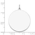 thumbnail image 2 of 14k White Gold Solid Polished Plain .013 Gauge Round Engraveable Disc Charm 29x25mm Wide Pendant Necklace for Women, 2 of 2